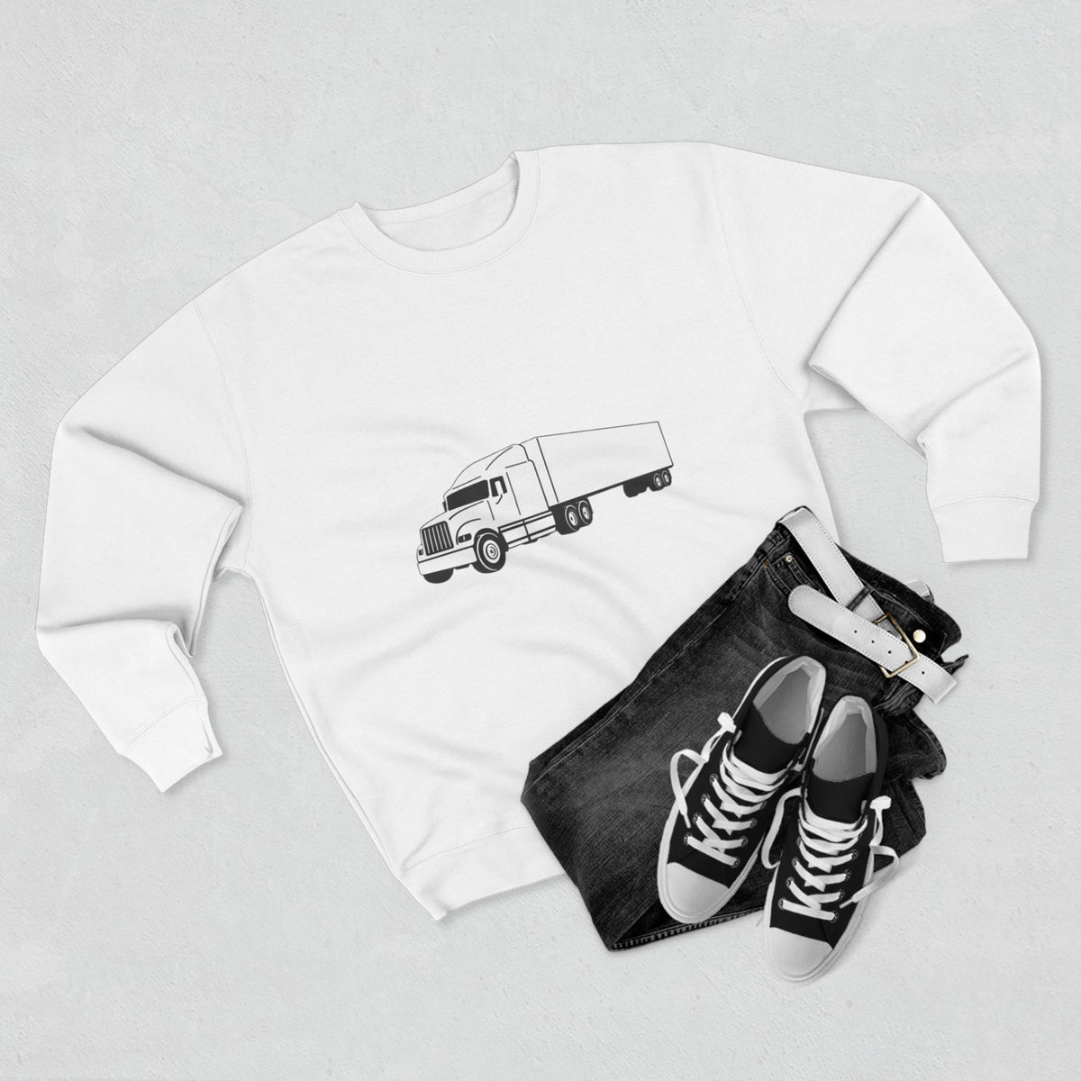 Semi Truck Unisex Crewneck Sweatshirt