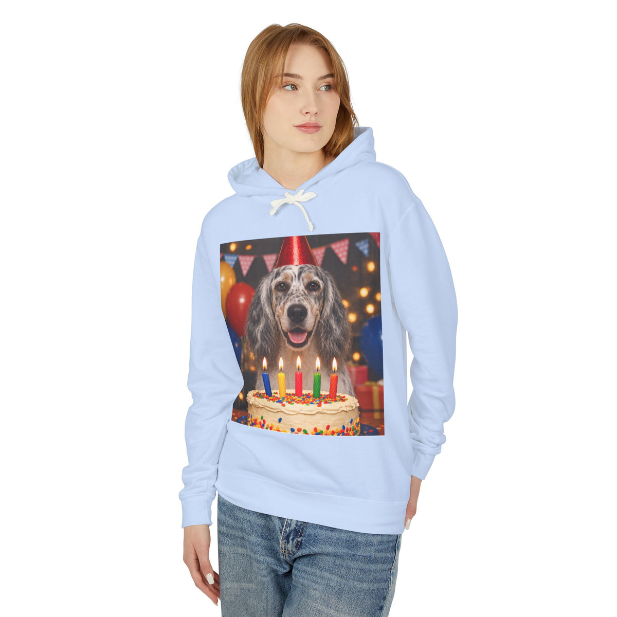Birthday Buddy English Setter Unisex Lightweight Hoodie