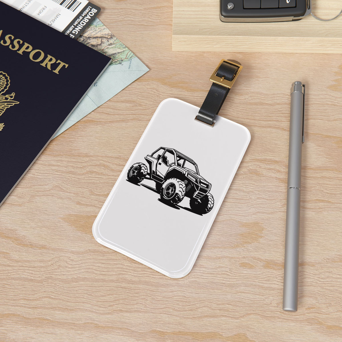 Off The Beaten Path Side By Side Leather Strap Luggage Tag
