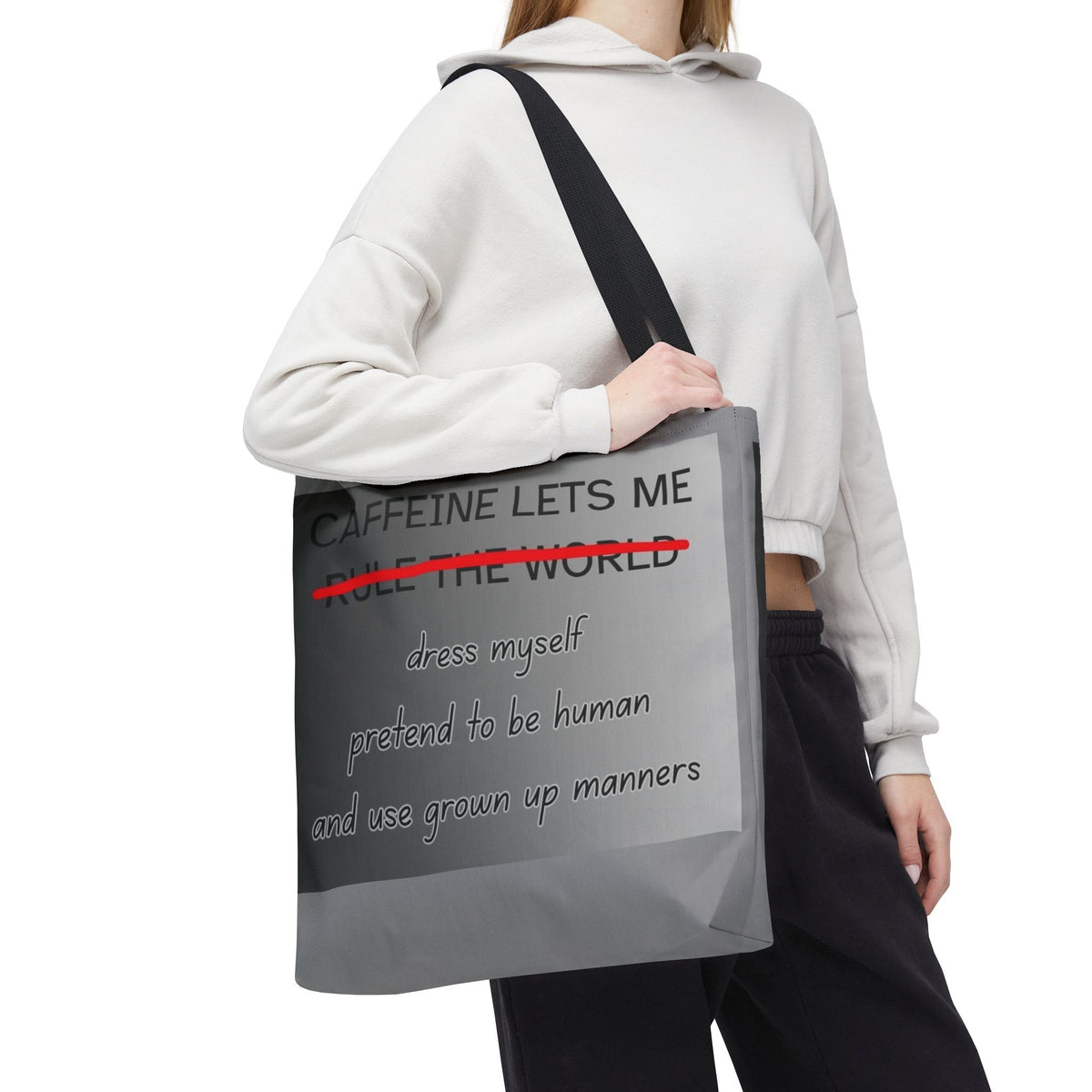 Caffeine Lets Me Tote Bag