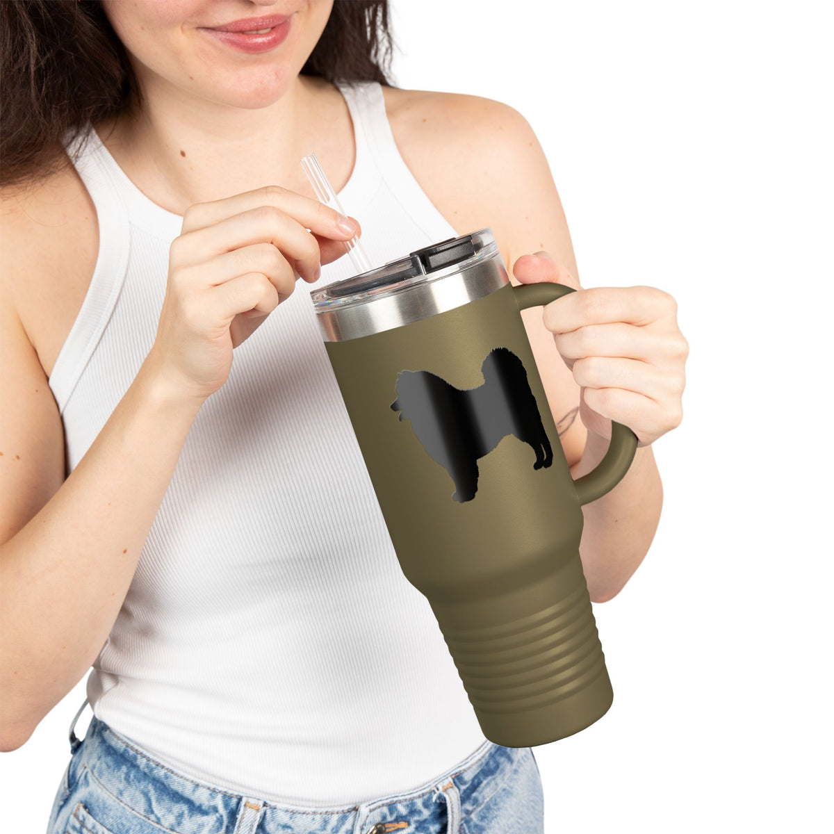 Samoyed Silhouette Insulated Travel Mug