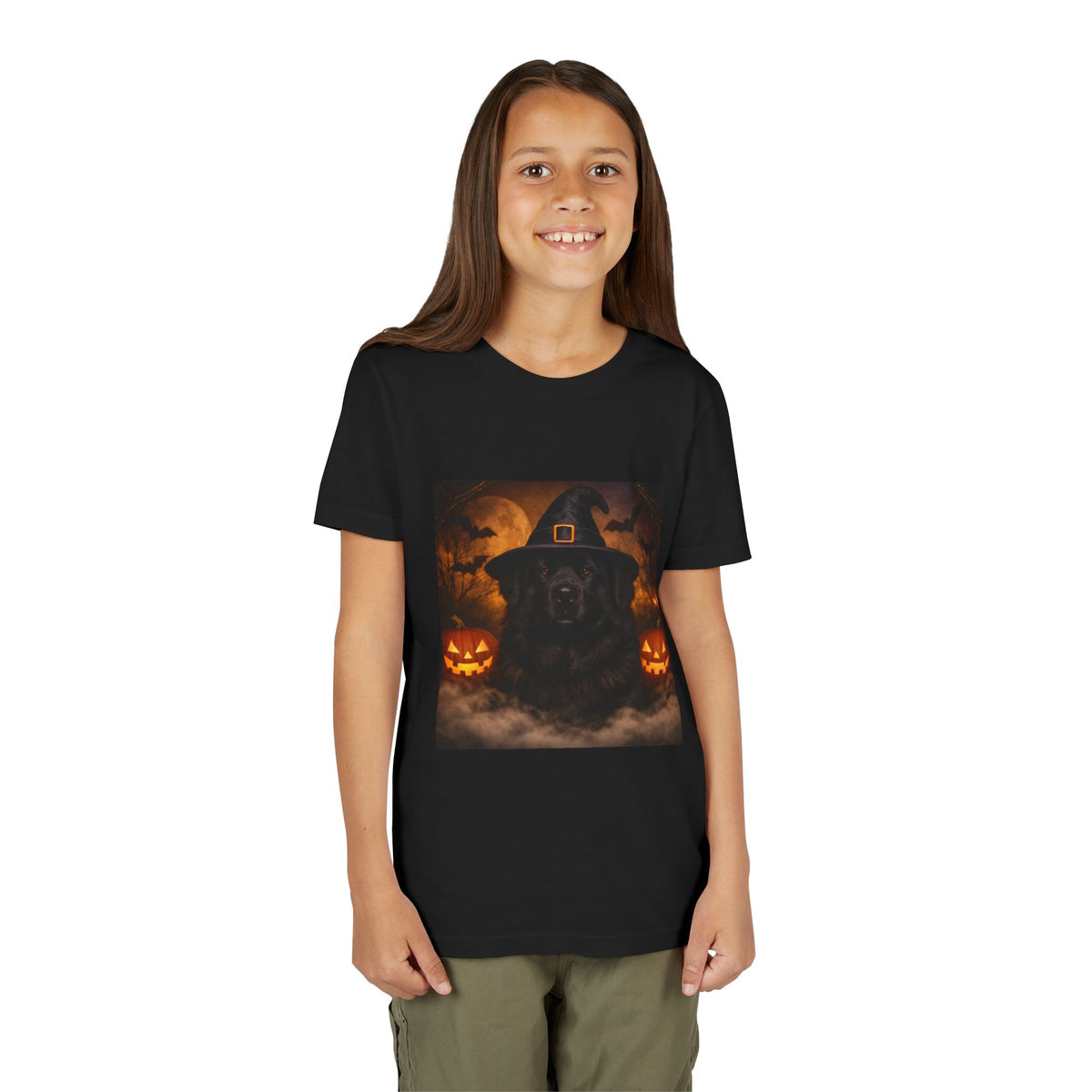 Witch Hat Pack Newfie Youth Unisex Short Sleeve Crewneck Tee