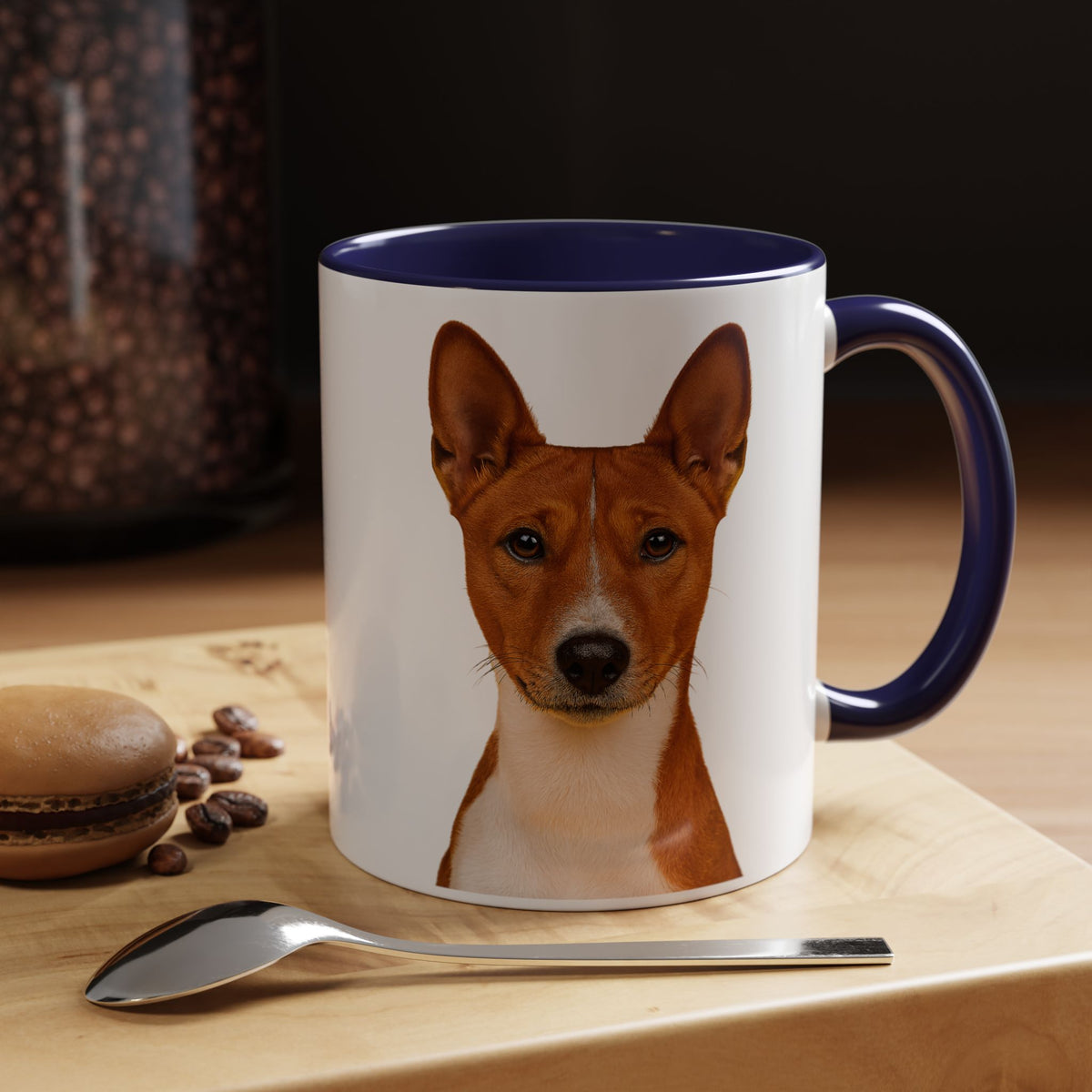 Basenji Head 2-Tone Coffee Mug