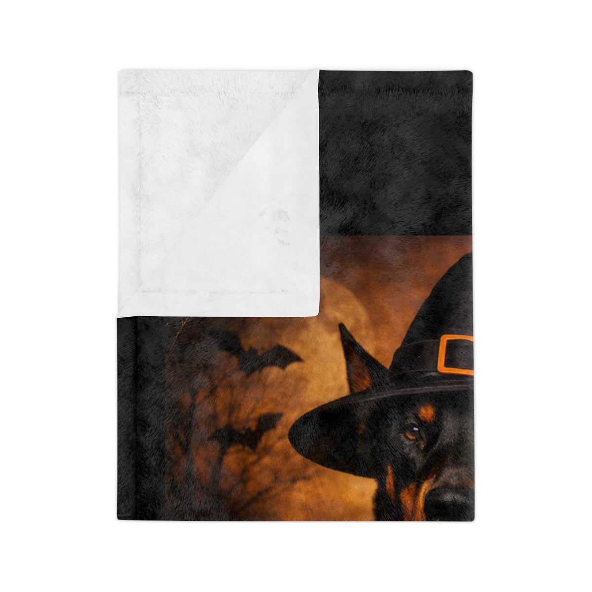 Witch Hat Pack Doberman Velveteen Microfiber Blanket