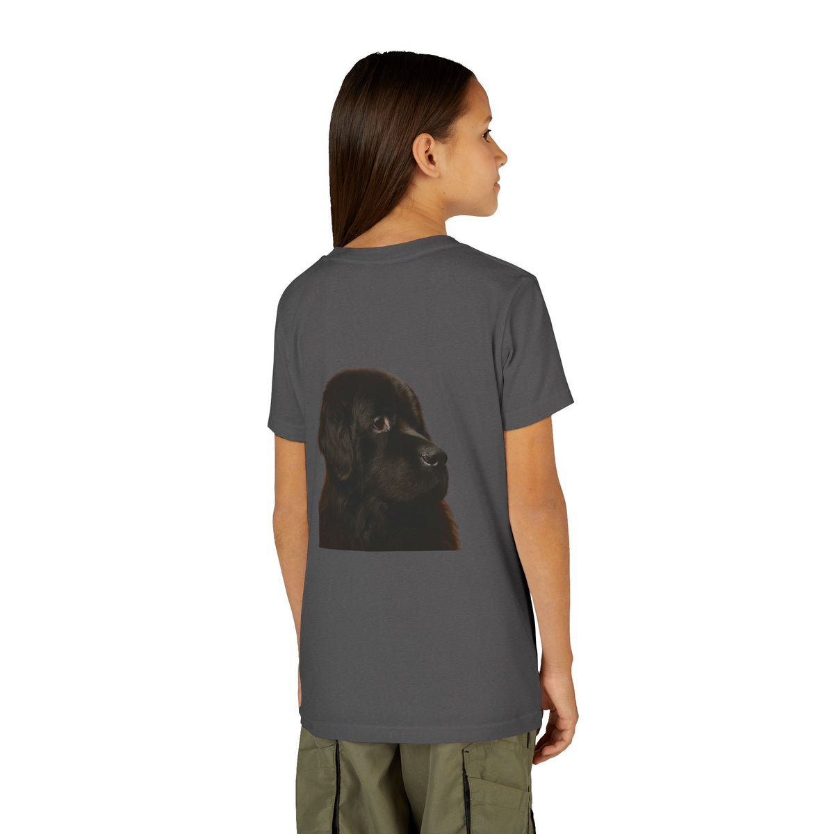 Newfie Head Youth Unisex Short Sleeve Crewneck Tee