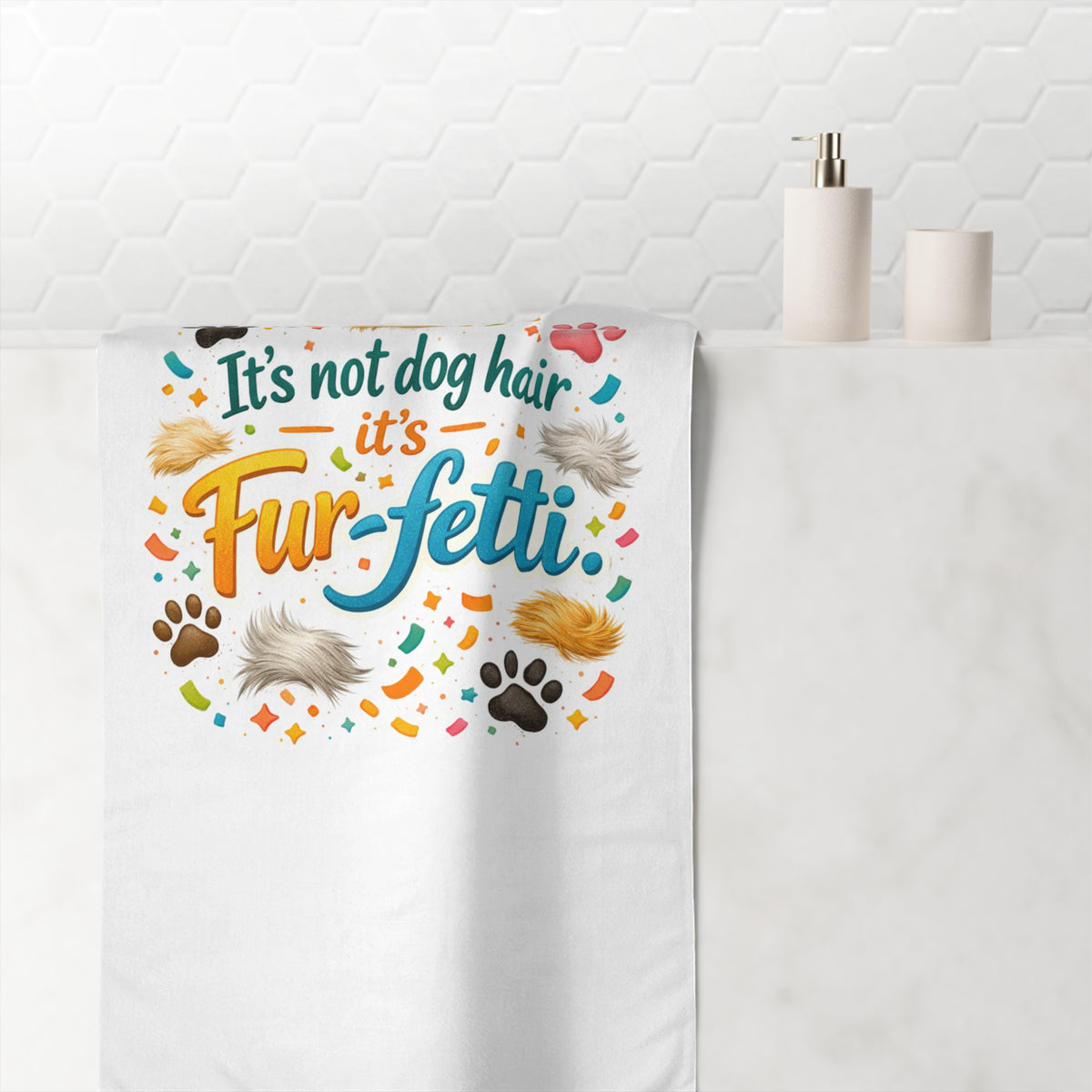 Fur-Fetti Dog Mink-Cotton Beach Towel