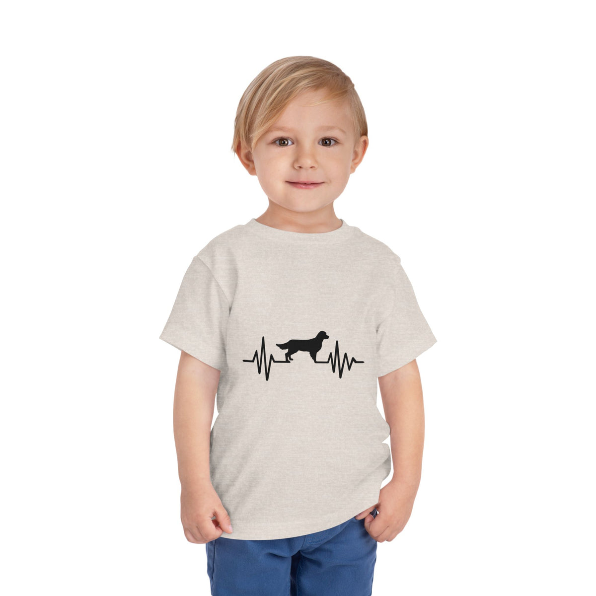 My Heart Beats For Goldens Toddler Unisex Short Sleeve Crewneck Tee