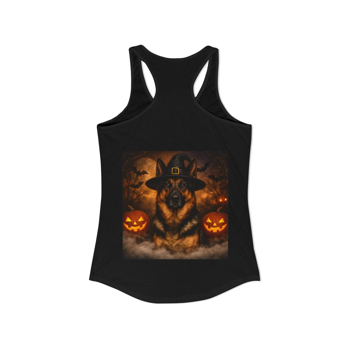 Witch Hat Pack German Shepherd Women's Racerback Tank