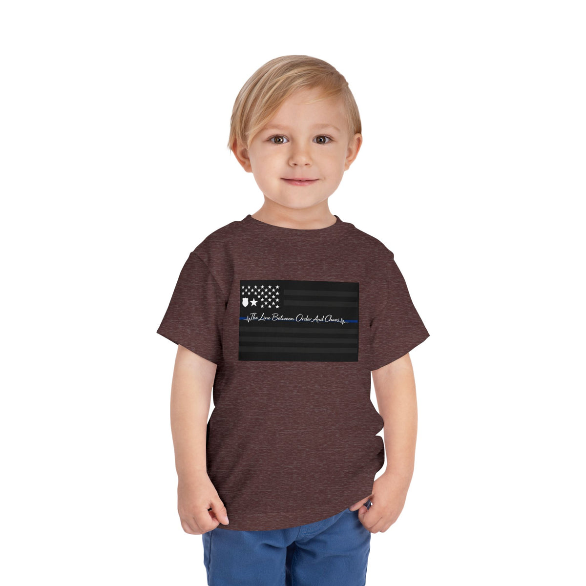 Thin Blue Line Toddler Unisex Short Sleeve Crewneck Tee