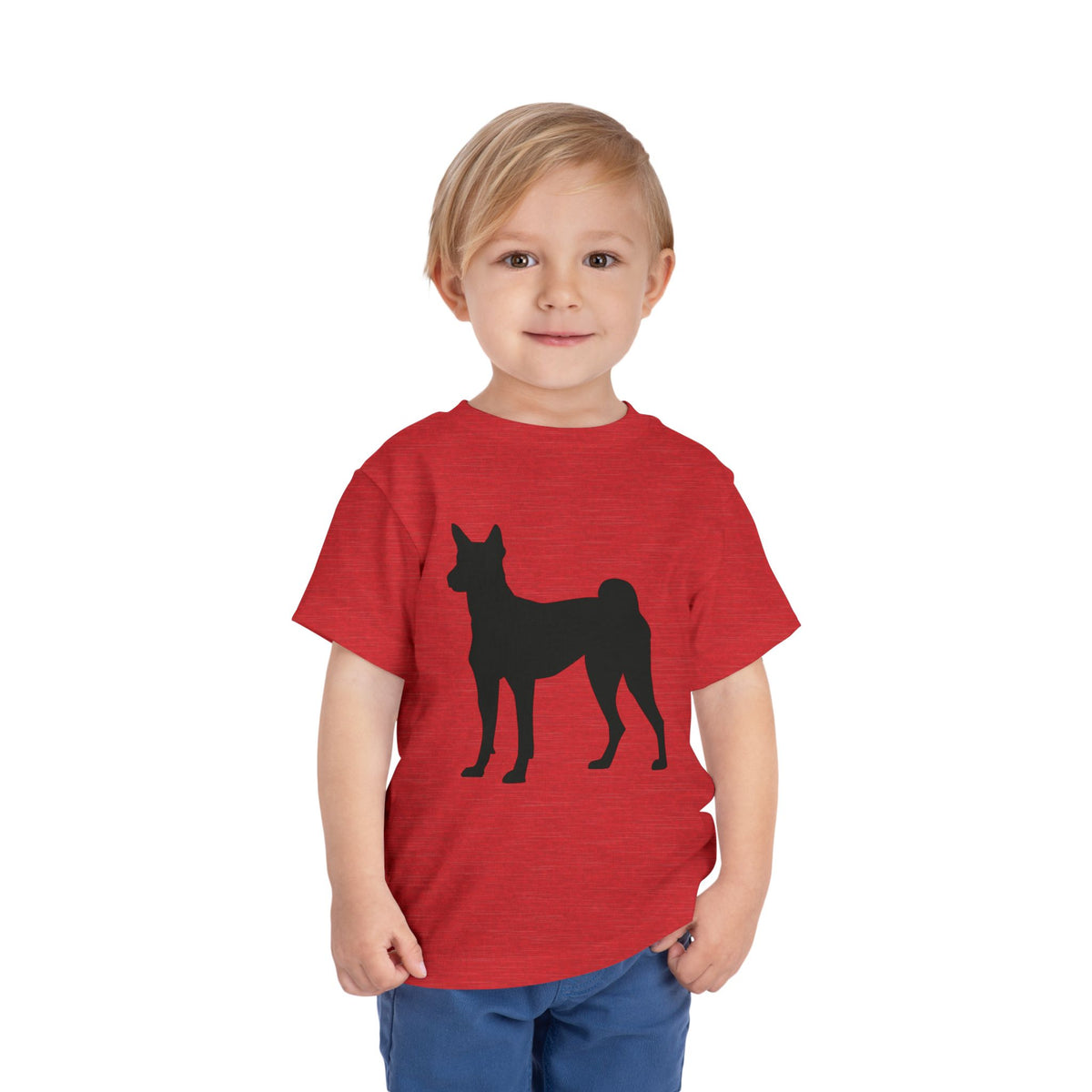 Basenji Silhouette Toddler Unisex Short Sleeve Crewneck Tee