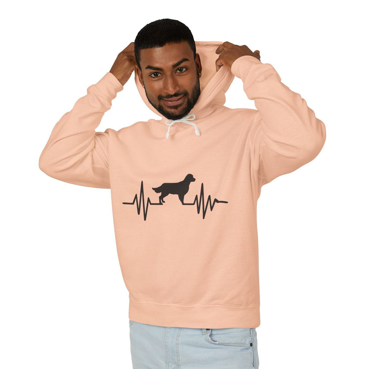 My Heart Beats For Goldens Unisex Lightweight Hoodie