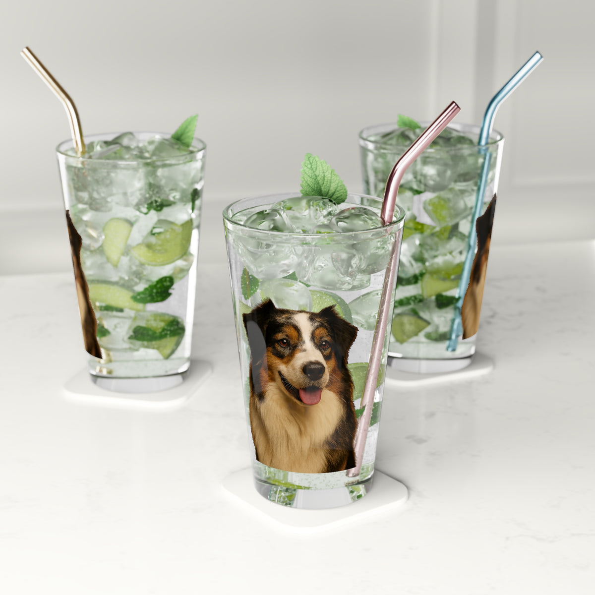 Aussie Head Drinking Glass