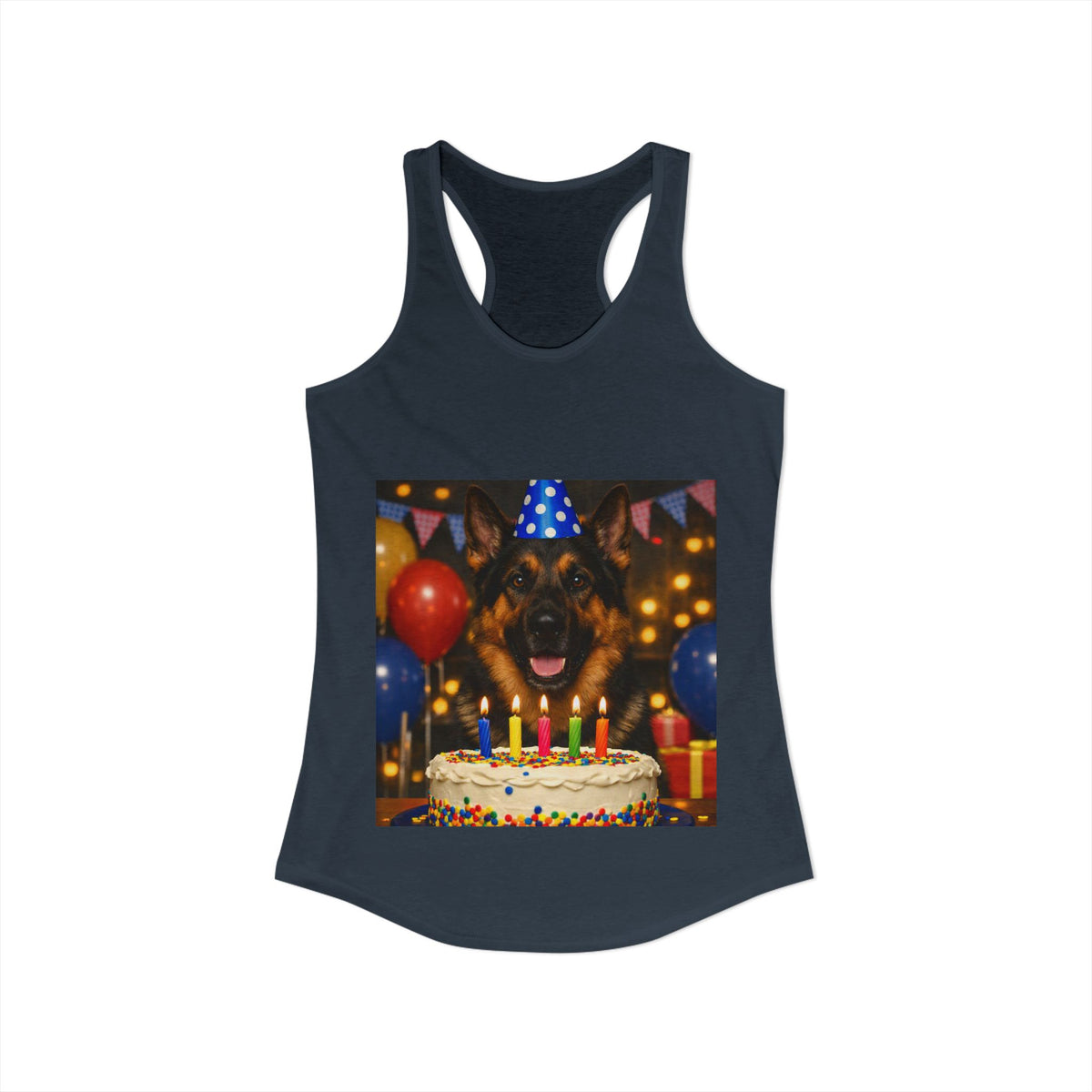 Birthday Buddy German Shepherd Women's Racerback Tank