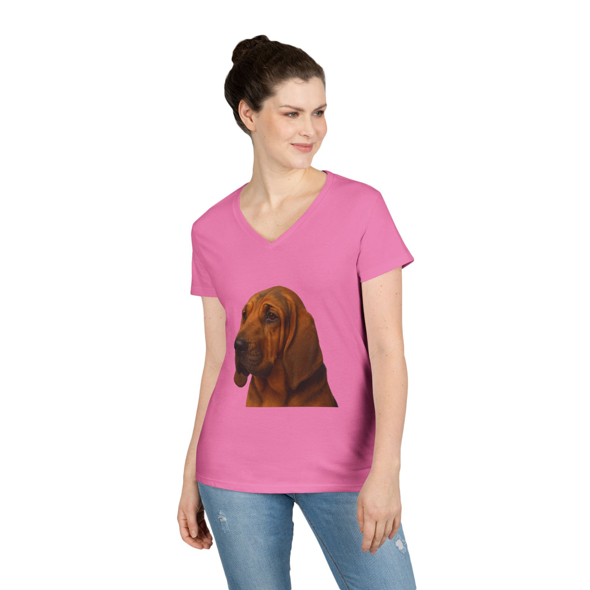 Bloodhound Head Women's V-Neck Tee
