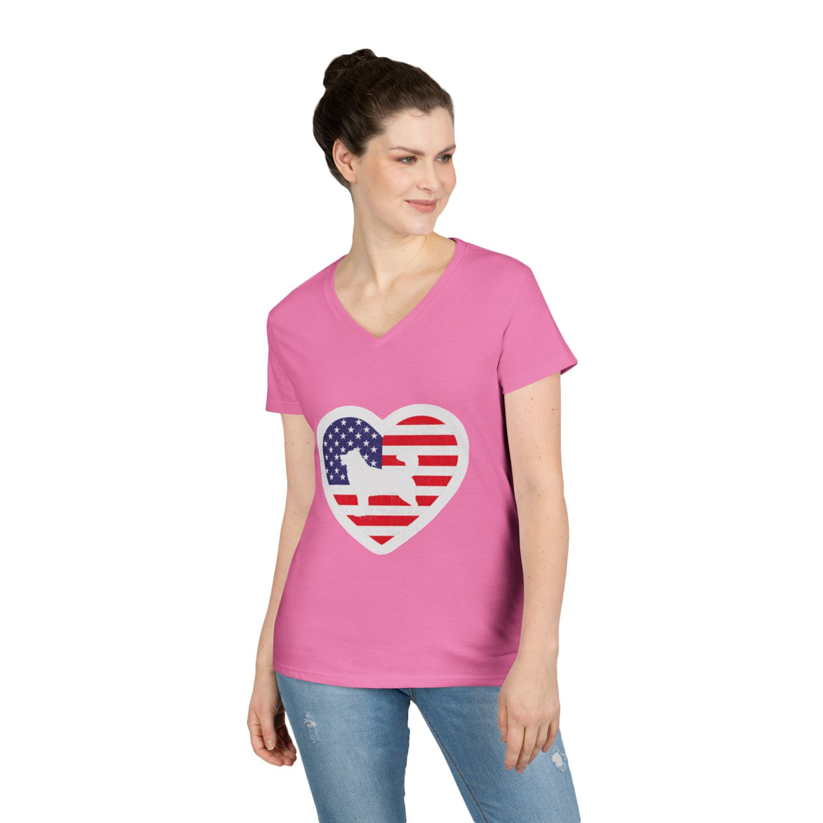Malamute Flag Women's V-Neck Tee
