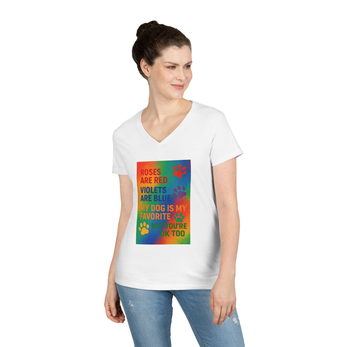 Roses Are Red Dog Women's V-Neck Tee