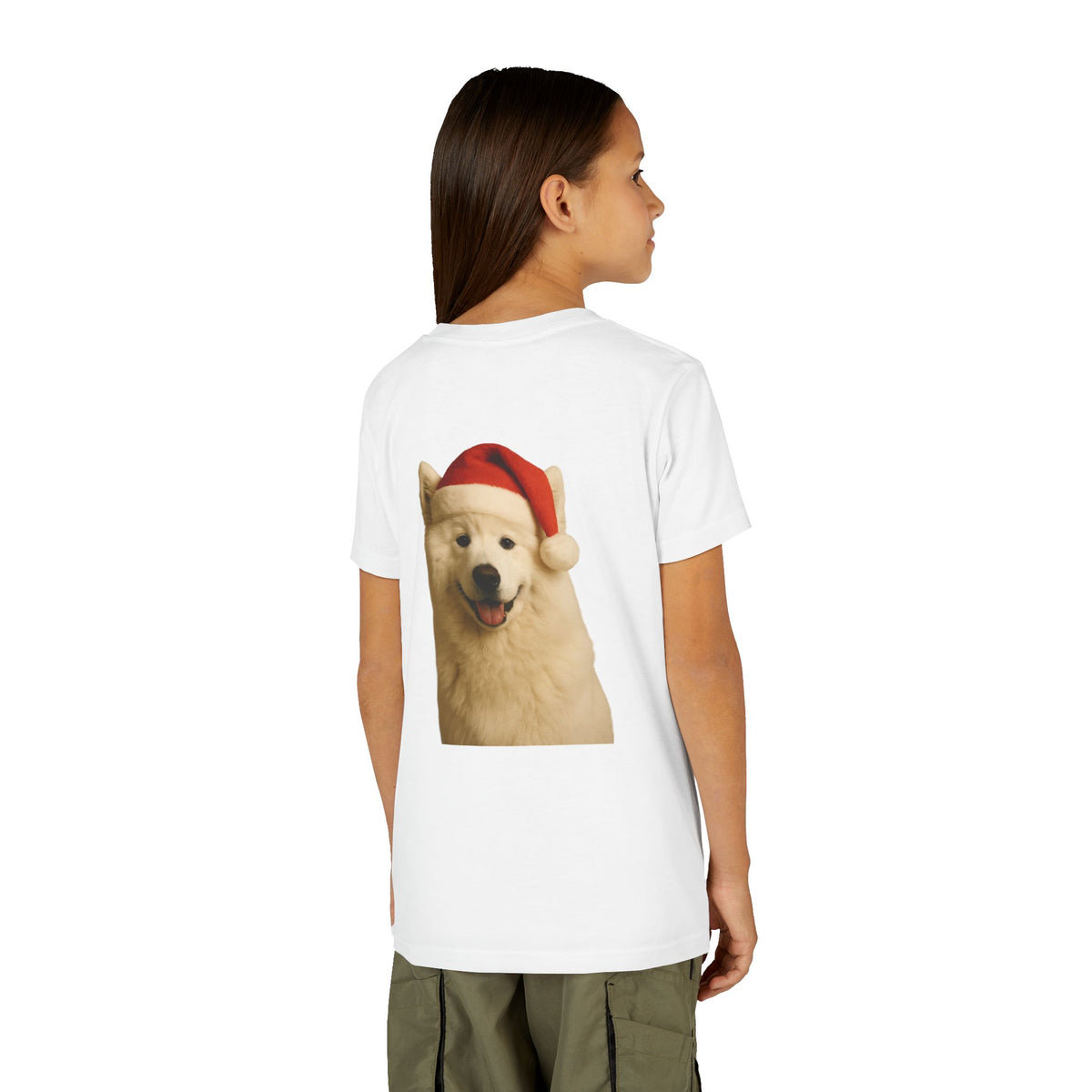 Santa Paws Samoyed Youth Unisex Short Sleeve Crewneck Tee