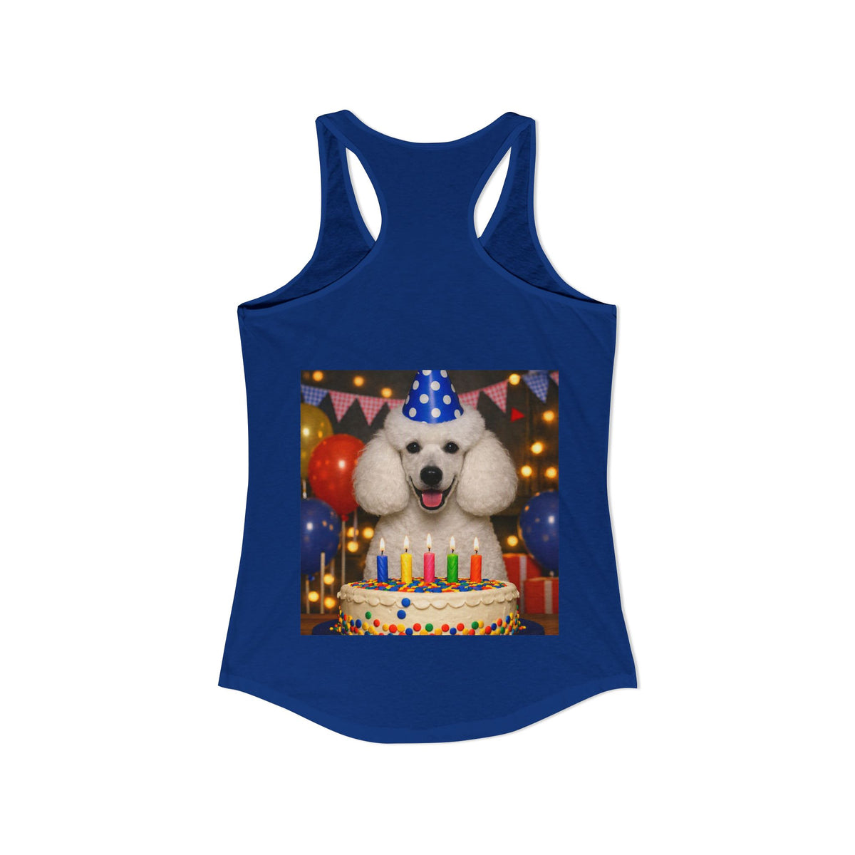 Birthday Buddy Poodle Women's Racerback Tank