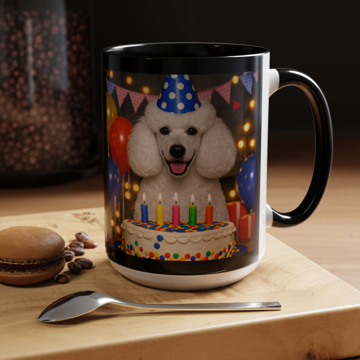 Birthday Buddy Poodle 2-Tone Coffee Mug