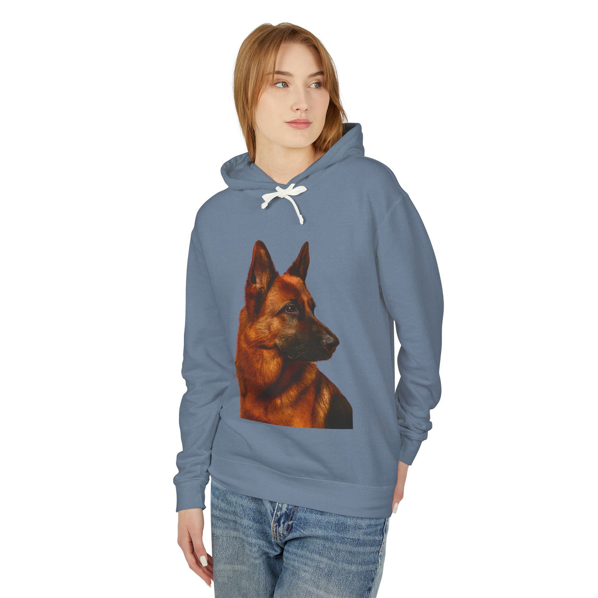 German Shepherd Head Unisex Lightweight Hoodie