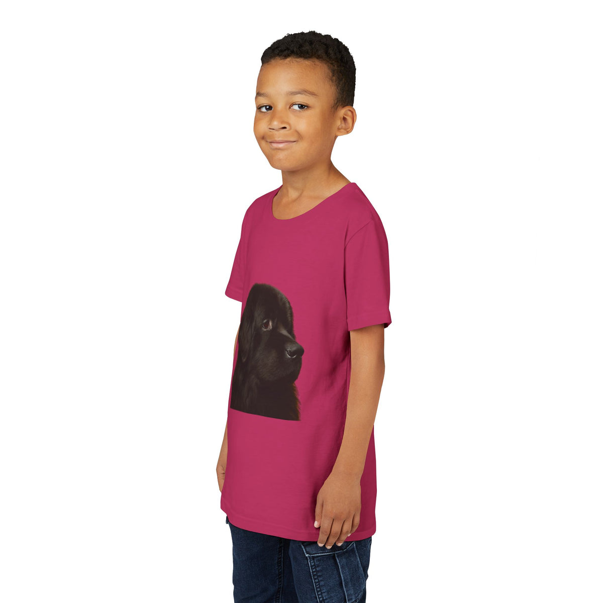 Newfie Head Youth Unisex Short Sleeve Crewneck Tee