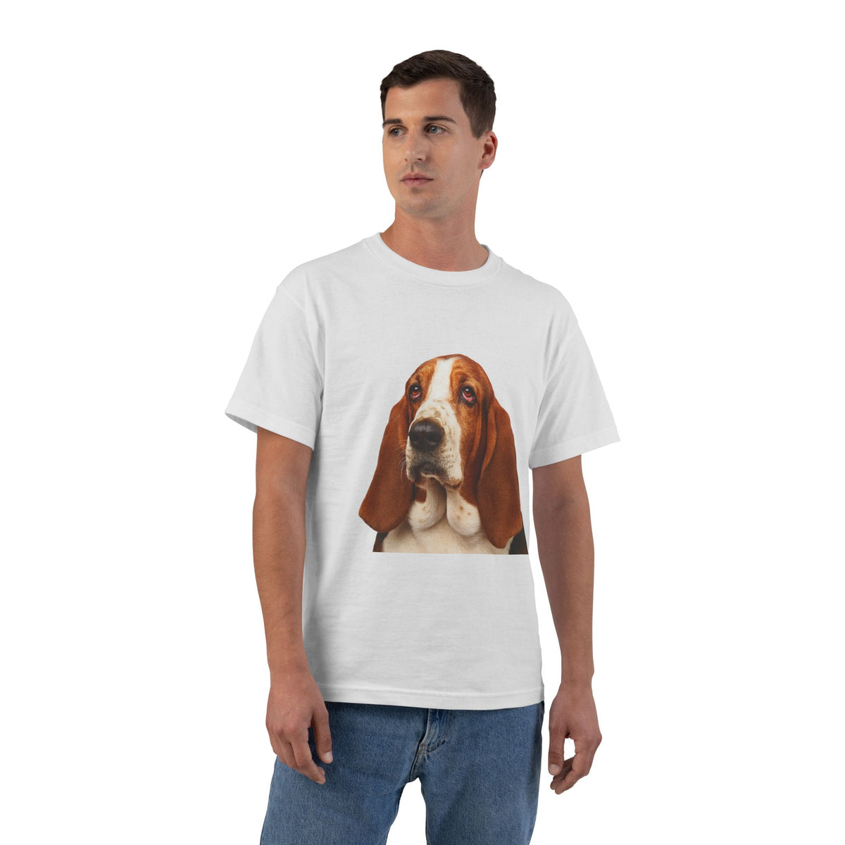 Basset Head Men's Short-Sleeve Crewneck Tee