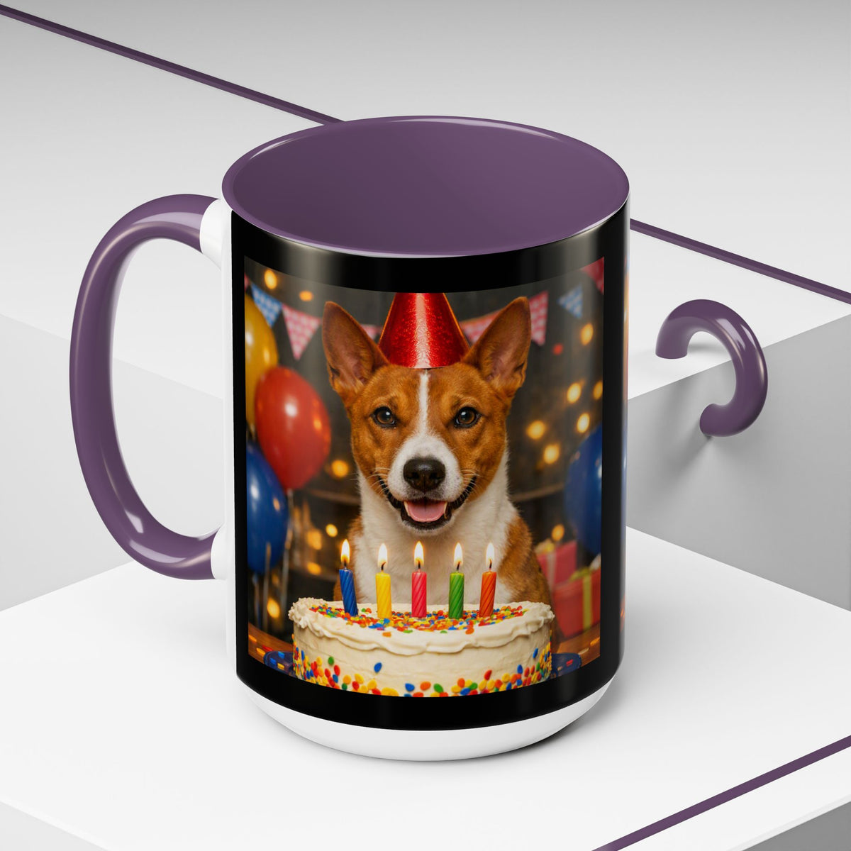 Birthday Buddy Basenji 2-Tone Coffee Mug