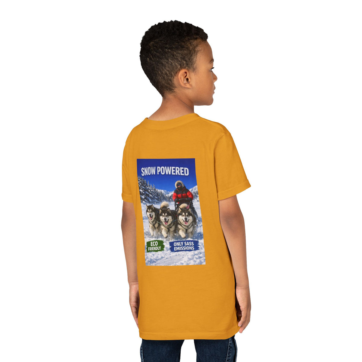 Snow Powered Youth Unisex Short Sleeve Crewneck Tee
