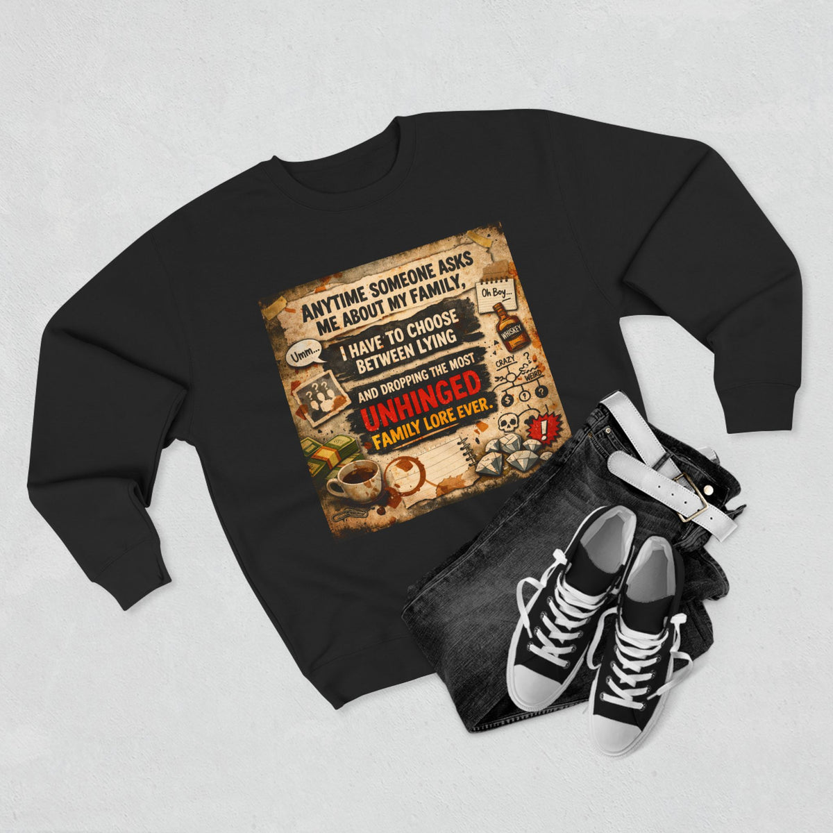 Unhinged Family Unisex Crewneck Sweatshirt