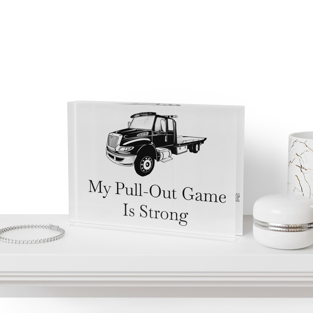 Pull Out Flatbed Tow Truck Acrylic Photo Block