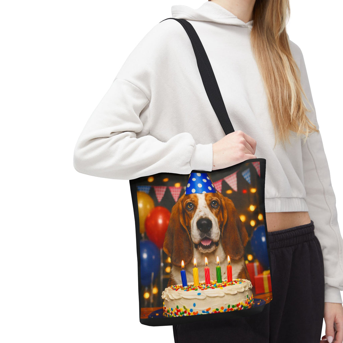 Birthday Buddy Basset Tote Bag