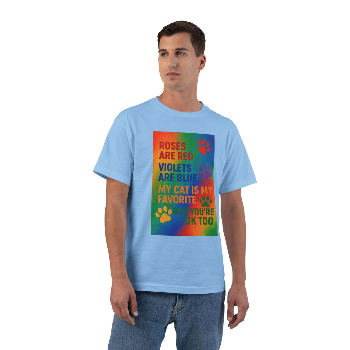 Roses Are Red Cat Men's Short-Sleeve Crewneck Tee