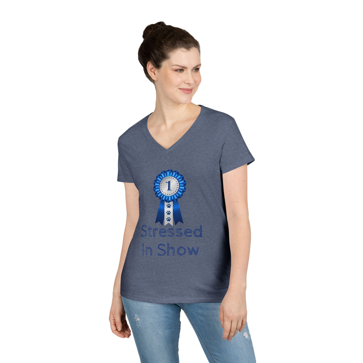 Stressed In Show Women's V-Neck Tee