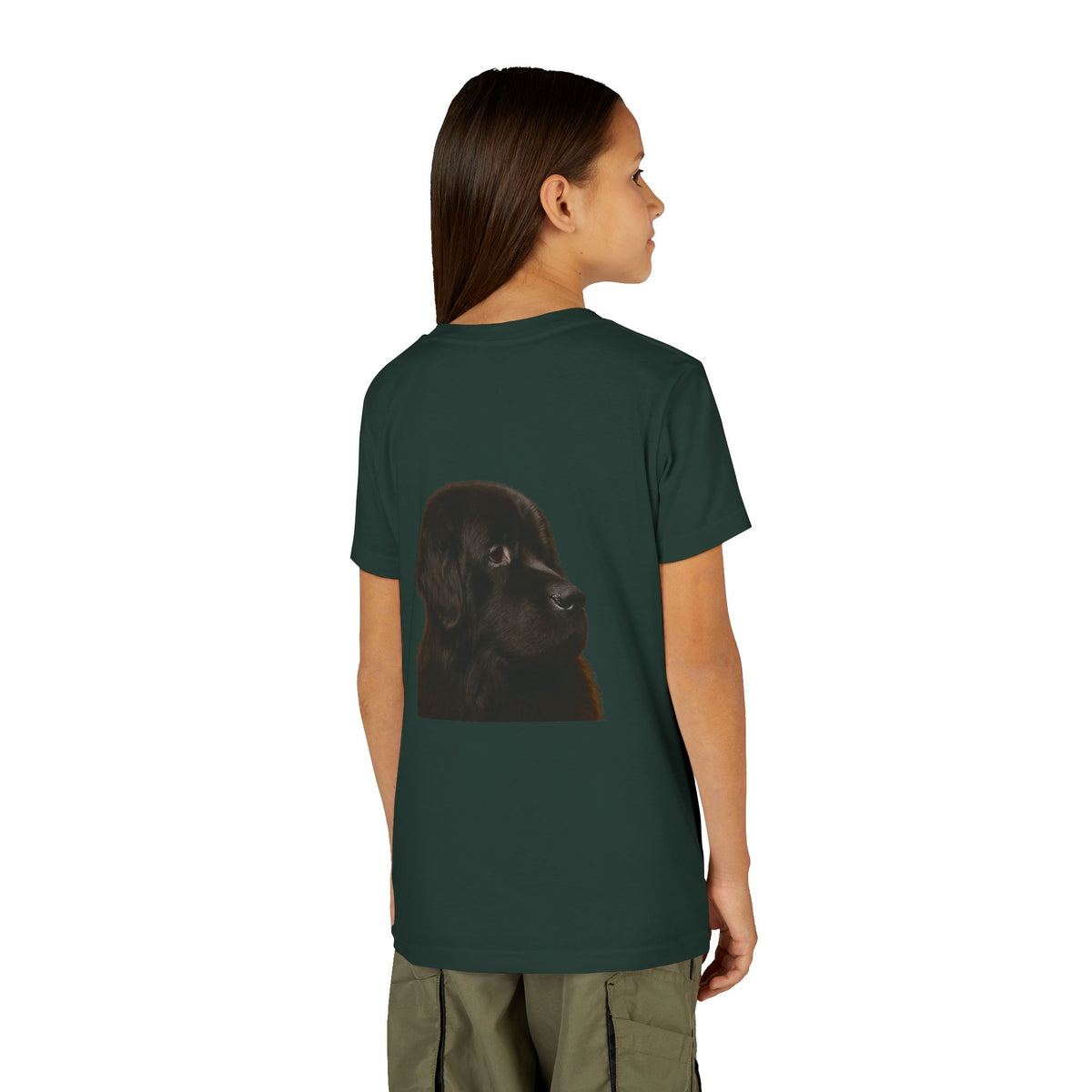 Newfie Head Youth Unisex Short Sleeve Crewneck Tee