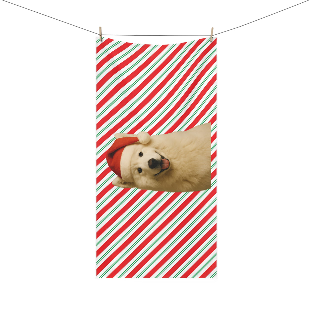 Santa Paws Samoyed Mink-Cotton Beach Towel