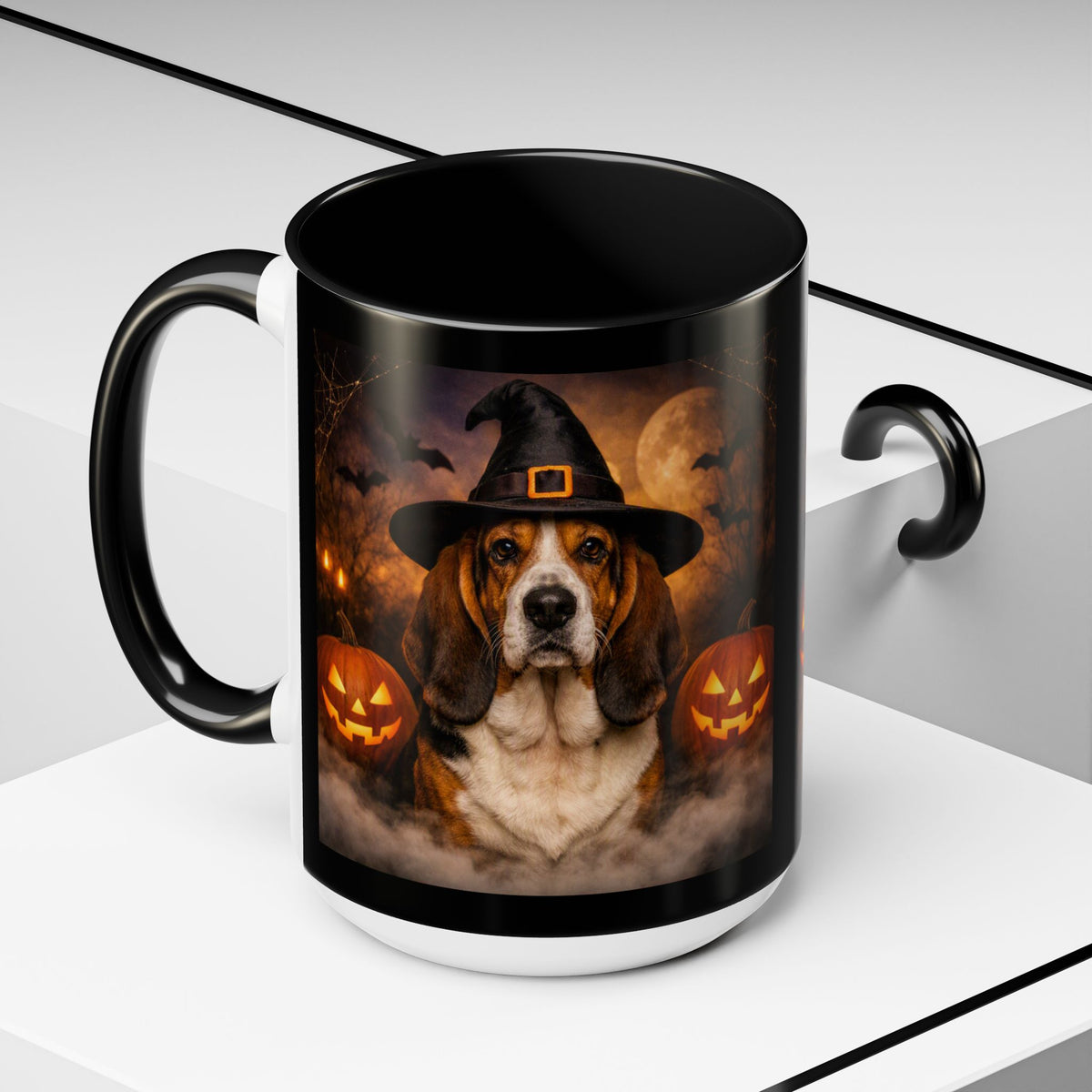 Witch Hat Pack Basset 2-Tone Coffee Mug