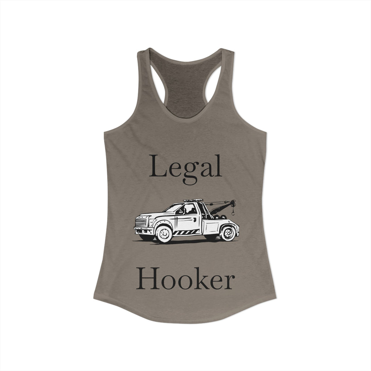 Legal H**ker Wheel Lift Tow Truck Women's Racerback Tank