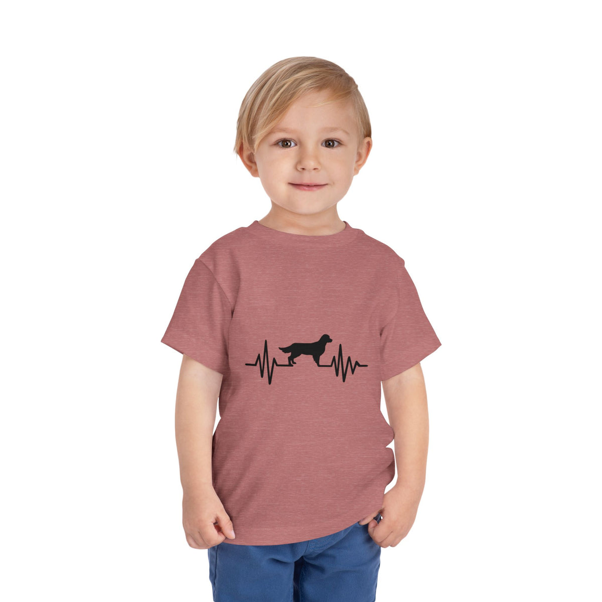 My Heart Beats For Goldens Toddler Unisex Short Sleeve Crewneck Tee