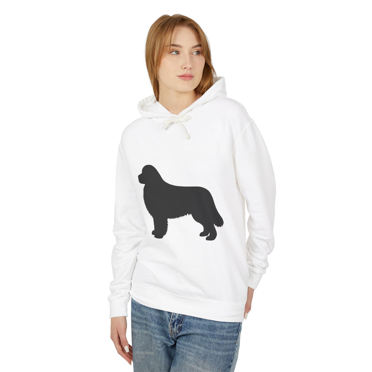 Newfie Silhouette Unisex Lightweight Hoodie
