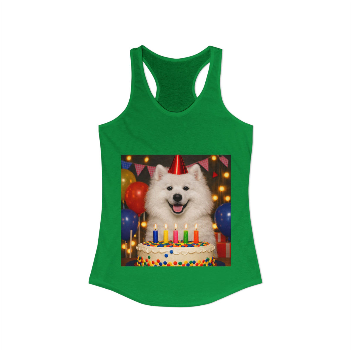 Birthday Buddy Samoyed Women's Racerback Tank