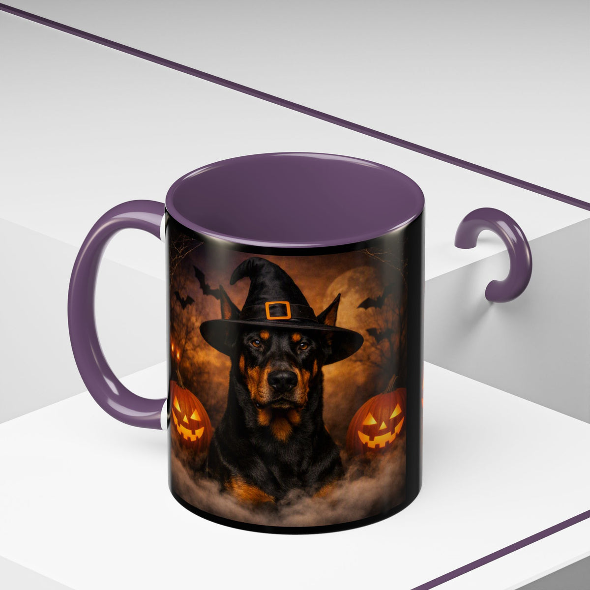 Witch Hat Pack Doberman 2-Tone Coffee Mug