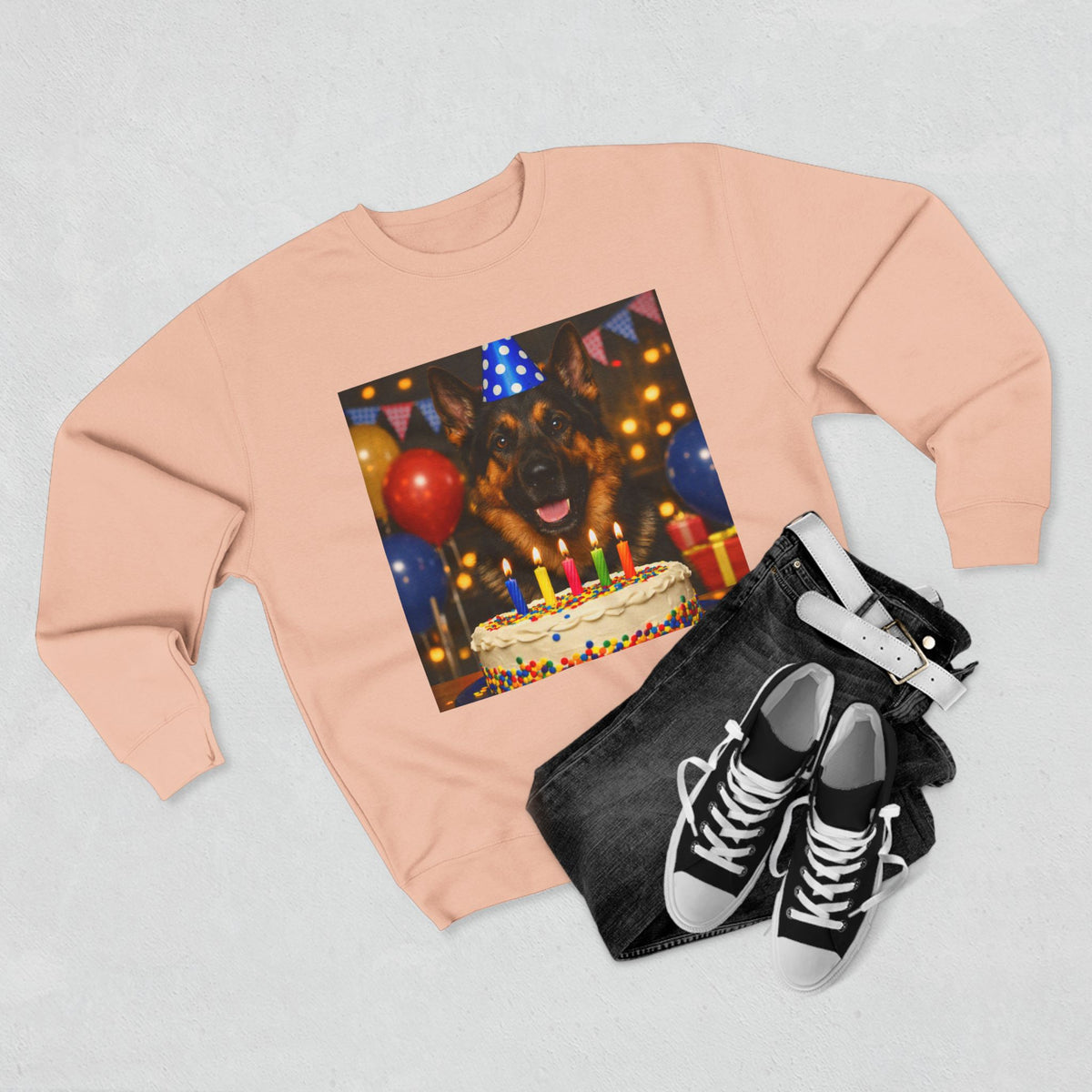 Birthday Buddy German Shepherd Unisex Crewneck Sweatshirt