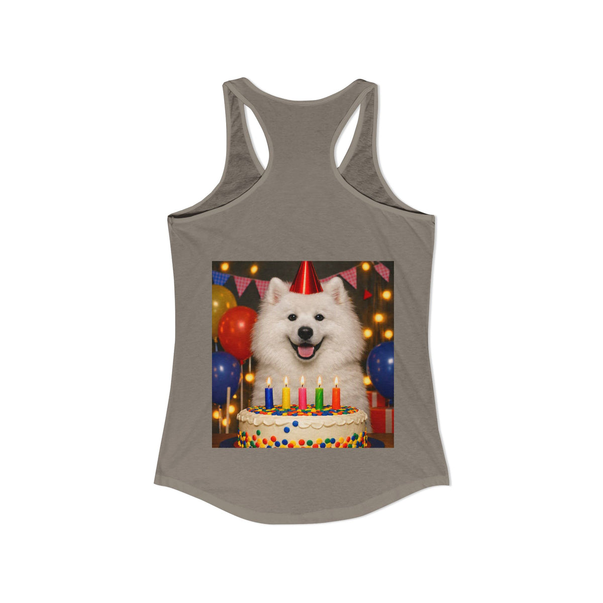 Birthday Buddy Samoyed Women's Racerback Tank