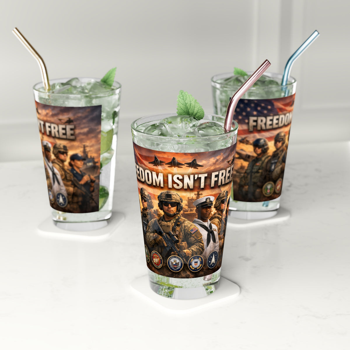 Freedom Isn't Free Drinking Glass