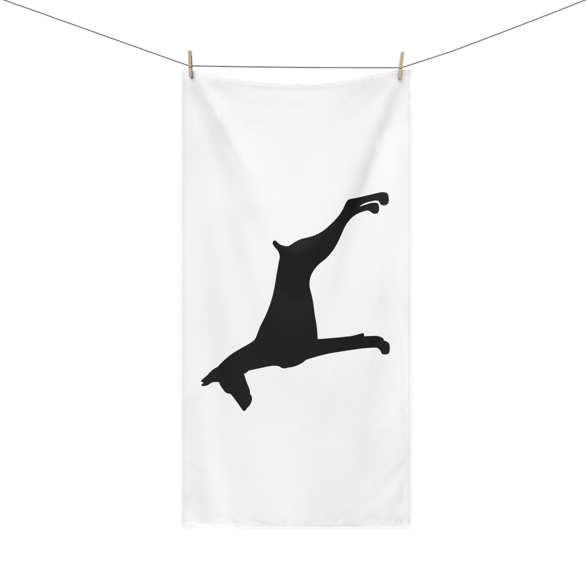 Doberman Silhouette Mink-Cotton Beach Towel