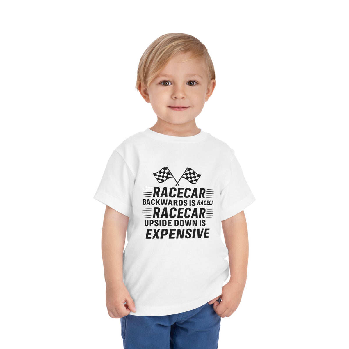 Racecar Backwards Toddler Unisex Short Sleeve Crewneck Tee