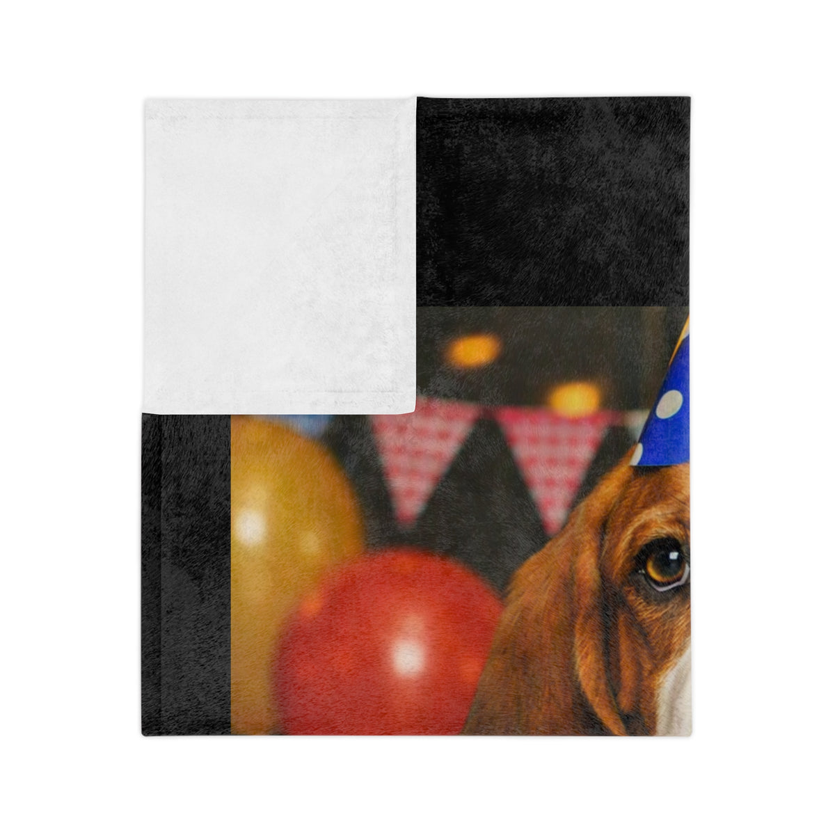 Birthday Buddy Basset Velveteen Microfiber Blanket
