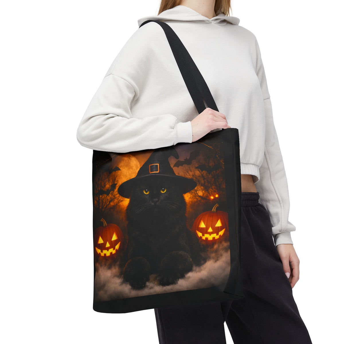 Witch Hat Pack Cat Tote Bag