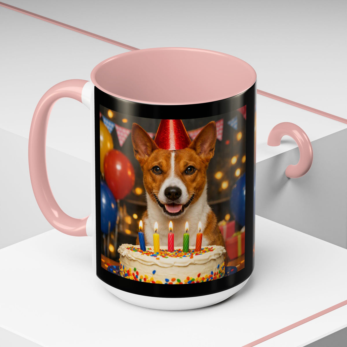 Birthday Buddy Basenji 2-Tone Coffee Mug