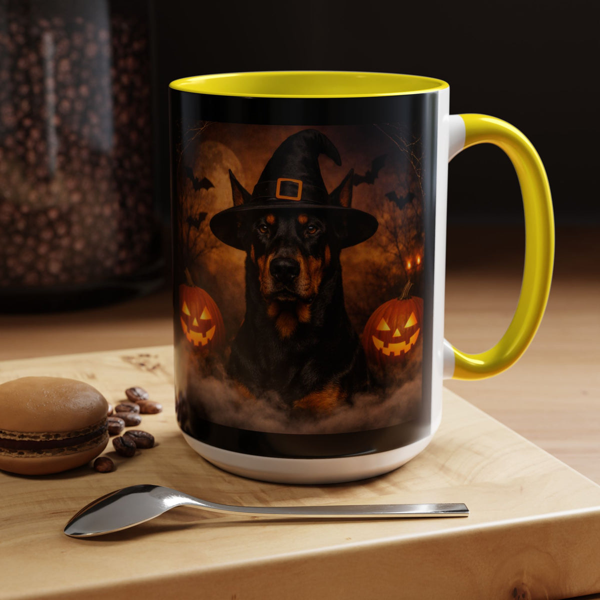 Witch Hat Pack Doberman 2-Tone Coffee Mug